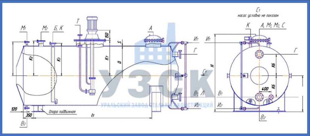 Чертеж емкости ГКК в Екатеринбурге